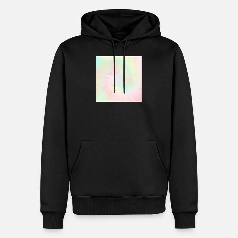Tie Dye Pastell Tie Dye - Männer Premium Bio Hoodie - Schwarz
