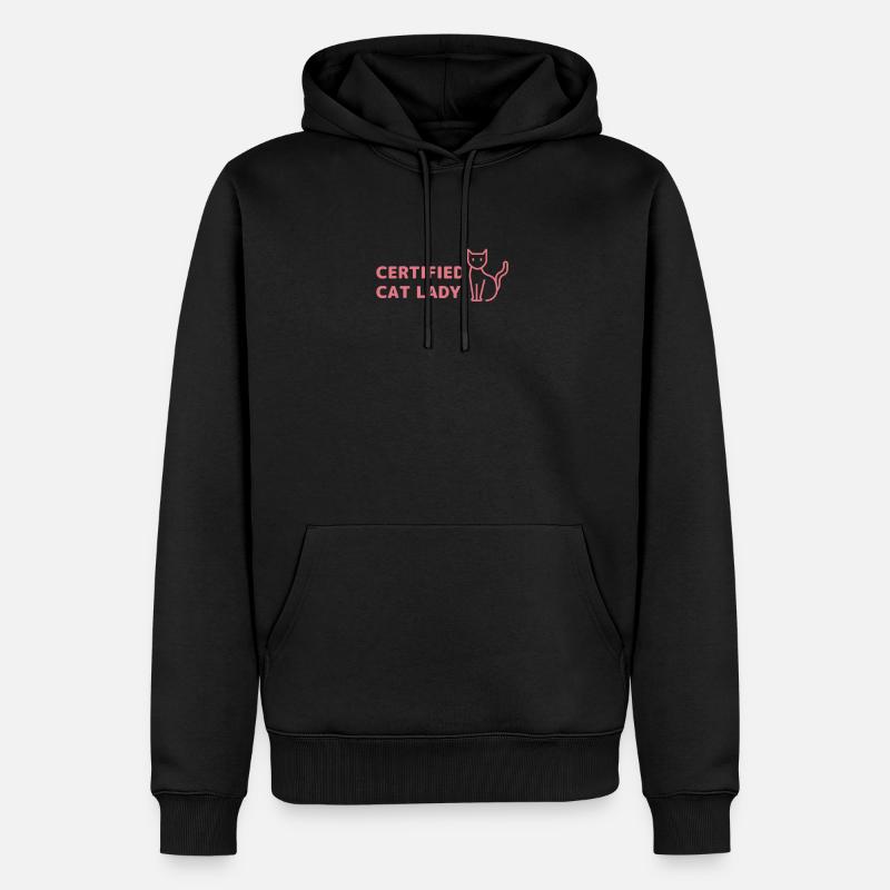 Cat Lady - Männer Premium Bio Hoodie - Schwarz