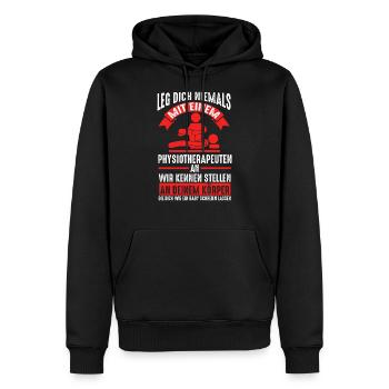 Physiotherapeutin Praxis Physio Geschenk - Männer Premium Bio Hoodie - Schwarz - Vorne - Nico (187cm)