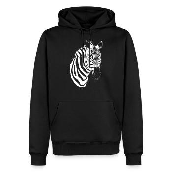 White zebra - Men’s Premium Organic Hoodie - black - Front - Nico (187cm)