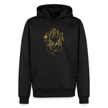 Genesh Ganesha Elefant Hindu Gott God Yoga Indien - Männer Premium Bio Hoodie - Schwarz - Vorne - Nico (187cm)