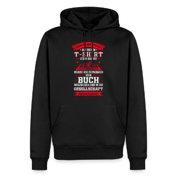 Lesen Buch Leseratte Sprüche Bücher Geschenk - Männer Premium Bio Hoodie - Schwarz - Vorne - Nico (187cm)