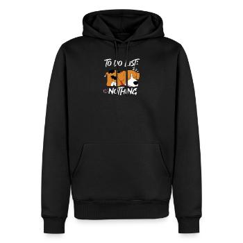 To do list nothing chien mignon cadeau - Sweat à capuche Premium bio Homme - noir - Devant - Nico (187cm)