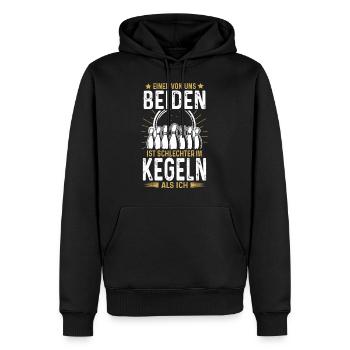 Kegel Einer von Uns ist Schlechter im Kegeln - Männer Premium Bio Hoodie - Schwarz - Vorne - Nico (187cm)