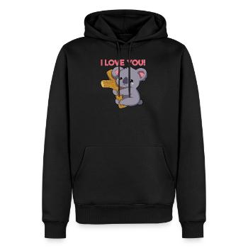Koala I Love you - Männer Premium Bio Hoodie - Schwarz - Vorne - Nico (187cm)