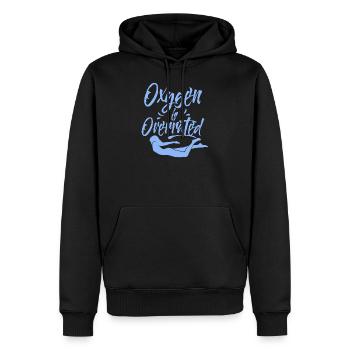 Taucher Apnoe Tauchen Oxygen is overrated - Männer Premium Bio Hoodie - Schwarz - Vorne - Nico (187cm)