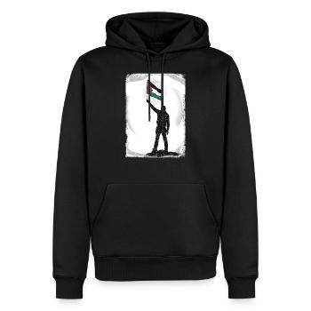 Palästina-Flagge Lebt Materie P11 - Männer Premium Bio Hoodie - Schwarz - Vorne - Nico (187cm)