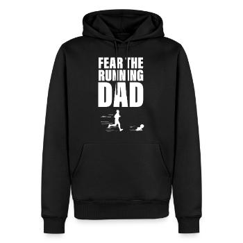 Fear the running dad. Dad and Baby Fun - Männer Premium Bio Hoodie - Schwarz - Vorne - Nico (187cm)