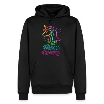 Let's Glow Crazy - Glow Party - Unicorn Lover - Bi - Men’s Premium Organic Hoodie - black - Front - Nico (187cm)