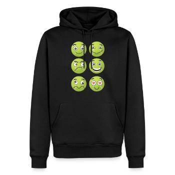 Tennis Comic Visages - Sweat à capuche Premium bio Homme - noir - Devant - Nico (187cm)