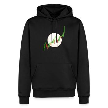 Candlestick Chart Krypto Coin to the Moon Bourse - Sweat à capuche Premium bio Homme - noir - Devant - Nico (187cm)