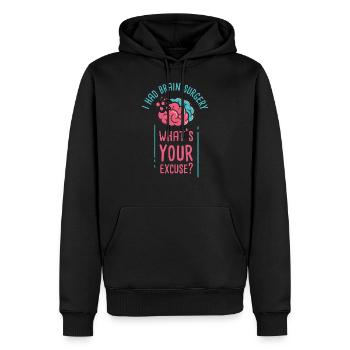 Conscience de la tumeur cérébrale J’ai subi une chirurgie du cerveau - Sweat à capuche Premium bio Homme - noir - Devant - Nico (187cm)