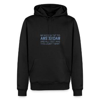 Amsterdam Souvenir Saying – Humoristique - Sweat à capuche Premium bio Homme - noir - Devant - Nico (187cm)
