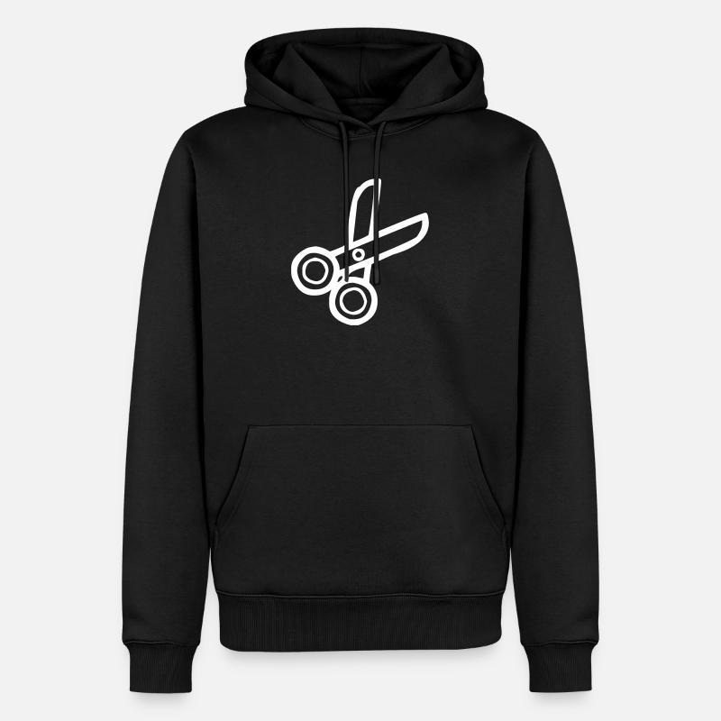 Ciseaux pour couper - Sweat à capuche Premium bio Homme - noir