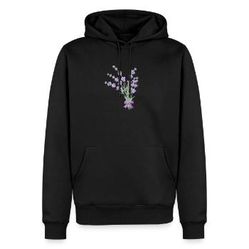 Bouquet de lavande - Sweat à capuche Premium bio Homme - noir - Devant - Nico (187cm)