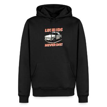 Les légendes ne meurent jamais - Sweat à capuche Premium bio Homme - noir - Devant - Nico (187cm)