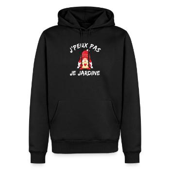 jardin, jardinage, fan de jardinage - Sweat à capuche Premium bio Homme - noir - Devant - Nico (187cm)