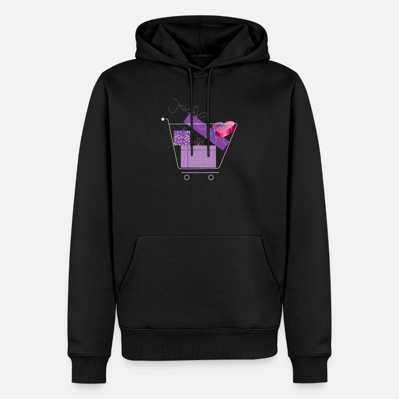 Panier avec cadeaux - Sweat à capuche Premium bio Homme - noir