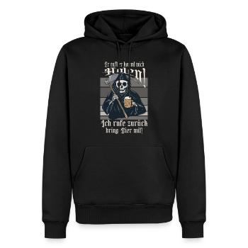Il appelle je viendrai te chercher ! - Sweat à capuche Premium bio Homme - noir - Devant - Nico (187cm)
