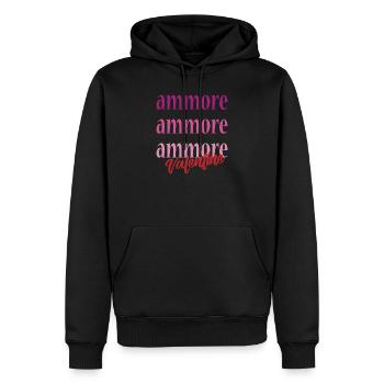 t-shirt Napoli amour amour Saint-Valentin - Sweat à capuche Premium bio Homme - noir - Devant - Nico (187cm)