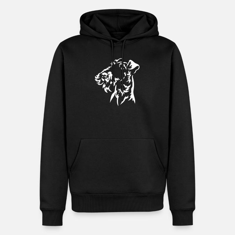 Fox Terrier Head « Black Edition » - Sweat à capuche Premium bio Homme - noir