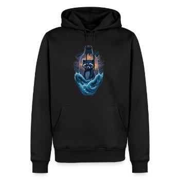 Flacon de raton laveur - Sweat à capuche Premium bio Homme - noir - Devant - Nico (187cm)