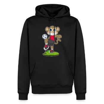 Joueur de football singe Soccer - Sweat à capuche Premium bio Homme - noir - Devant - Nico (187cm)
