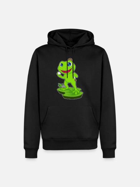 Frosch Baseball Baseballschläger Sport - Männer Premium Bio Hoodie - Schwarz