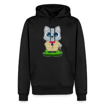 Canne de marche pour pensionnaires chats - Sweat à capuche Premium bio Homme - noir - Devant - Nico (187cm)