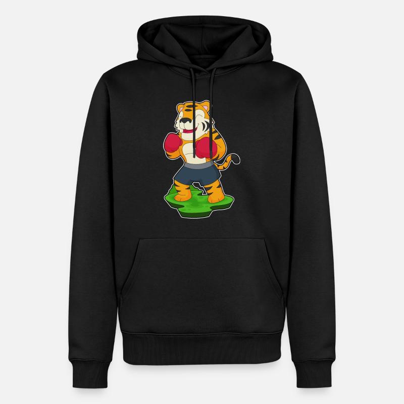 Tiger Boxer Boxhandschuhe Boxen - Männer Premium Bio Hoodie - Schwarz