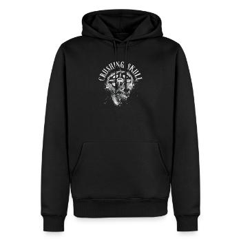 Zermalmendes Schädel-Powerlifting - Männer Premium Bio Hoodie - Schwarz - Vorne - Nico (187cm)