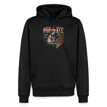 american football - gameday Team Design - Männer Premium Bio Hoodie - Schwarz - Vorne - Nico (187cm)