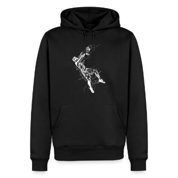 Croquis de joueur de volley-ball - Sweat à capuche Premium bio Homme - noir - Devant - Nico (187cm)