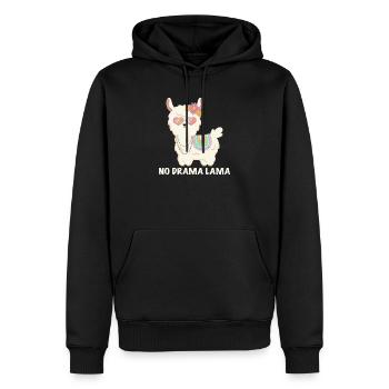 No drama lama - cute llama with sunglasses - Men’s Premium Organic Hoodie - black - Front - Nico (187cm)