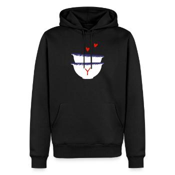 Lettre y bols breton - Sweat à capuche Premium bio Homme - noir - Devant - Nico (187cm)