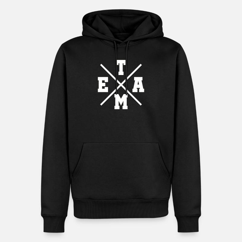 Team - Männer Premium Bio Hoodie - Schwarz