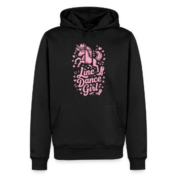 Line Dance Girl Unicorn Cowboyhut & Cowboystiefel - Männer Premium Bio Hoodie - Schwarz - Vorne - Nico (187cm)