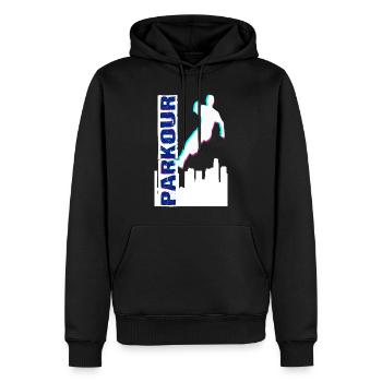Parkour - Männer Premium Bio Hoodie - Schwarz - Vorne - Nico (187cm)