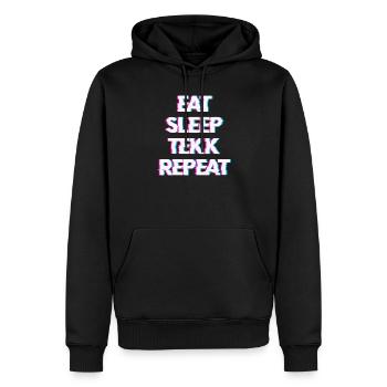 Hardtekk Tekk - Sweat à capuche Premium bio Homme - noir - Devant - Nico (187cm)