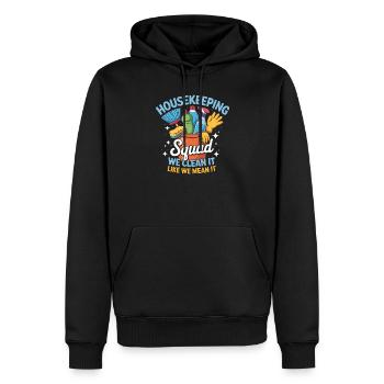 Lustiges Putzen Design - Männer Premium Bio Hoodie - Schwarz - Vorne - Nico (187cm)