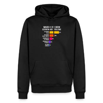 Pourquoi je perds à la natation Natation - Sweat à capuche Premium bio Homme - noir - Devant - Nico (187cm)