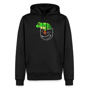 Grenouille Rainette arboricole - Sweat à capuche Premium bio Homme - noir - Devant - Nico (187cm)