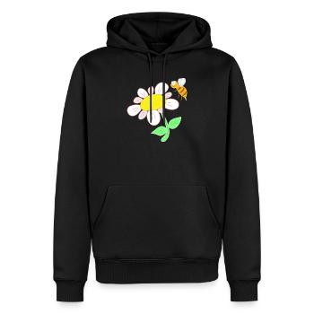 Biene die zur Blüte fliegt - Männer Premium Bio Hoodie - Schwarz - Vorne - Nico (187cm)
