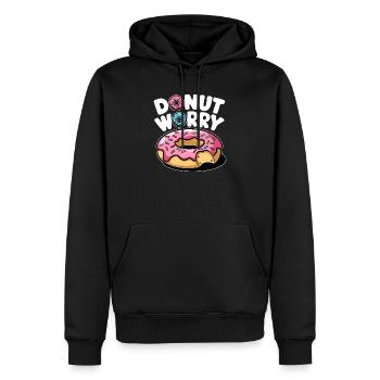 Donut Worry Donut Süß Witzig Lustig - Männer Premium Bio Hoodie - Schwarz - Vorne - Nico (187cm)