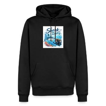 Compagnon Requin Ami Sous-marin - Sweat à capuche Premium bio Homme - noir - Devant - Nico (187cm)