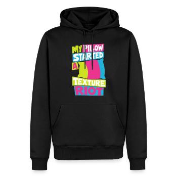 Kissen – My Pillow Started a Texture Riot - Männer Premium Bio Hoodie - Schwarz - Vorne - Nico (187cm)