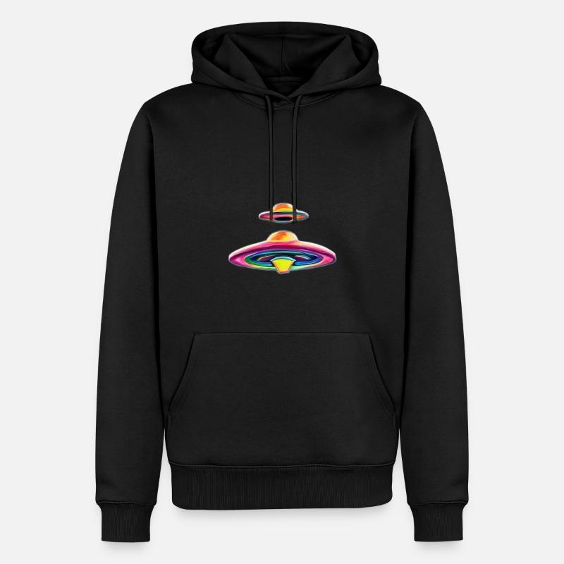 SOUCOUPES VOLANTES - Sweat à capuche Premium bio Homme - noir