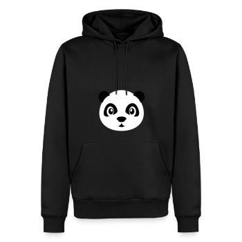 Cute Panda - Sweat à capuche Premium bio Homme - noir - Devant - Nico (187cm)