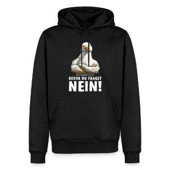 Seabird Avant que vous ne demandiez Non - Sweat à capuche Premium bio Homme - noir - Devant - Nico (187cm)