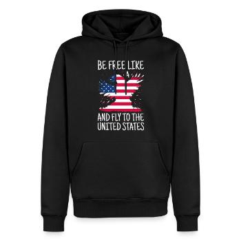 USA Flagge Amerika Fahne Stars & Stripes Patriot - Männer Premium Bio Hoodie - Schwarz - Vorne - Nico (187cm)